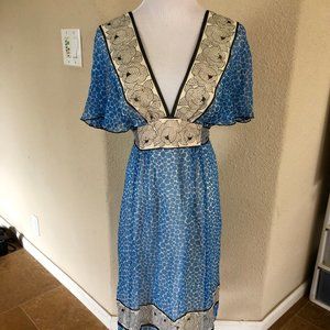 ANNA SUI FOR ANTHROPOLOGIE Dress RARE Silk Size 6